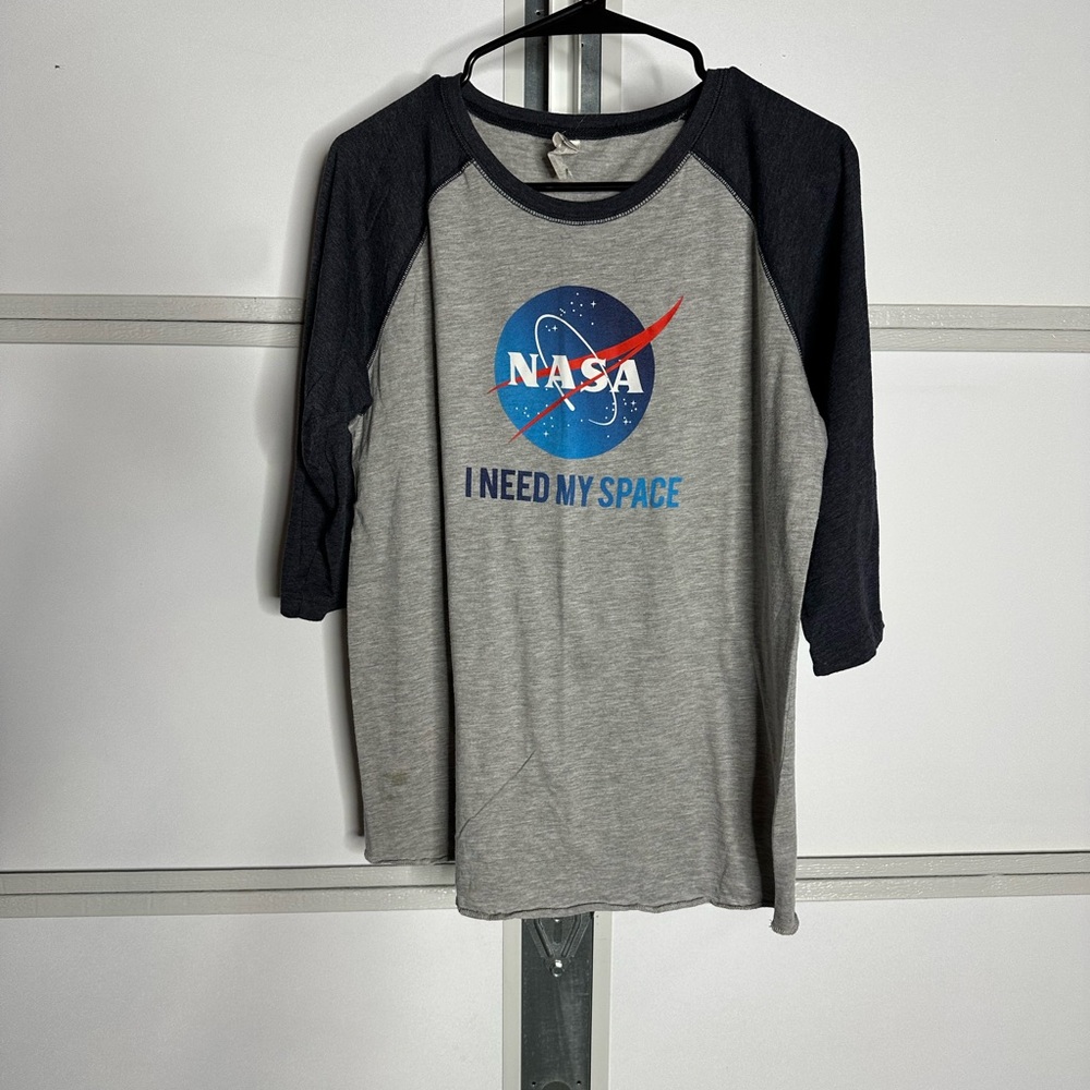 NASA Gray and Black Long Sleeve Tee